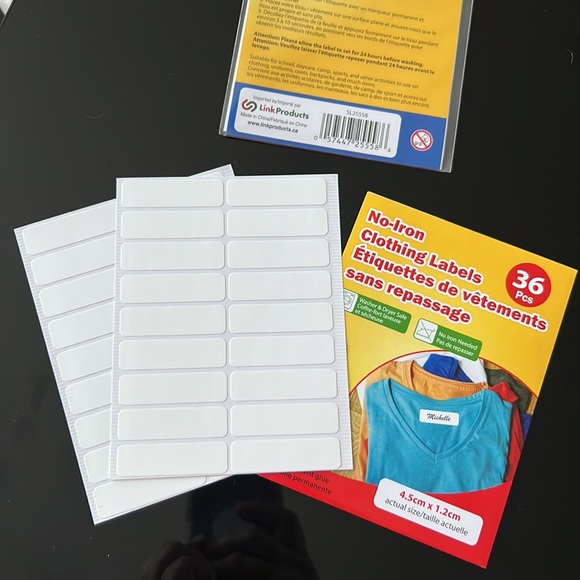 No-Iron Clothing Labels Étiquettes vêtements sans repassage 4.5X1.2 cm - Picture 3 of 12